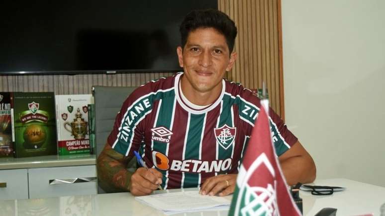 Germán Cano assinou com o Fluminense nesta quinta (Mailson Santana/Fluminense FC)