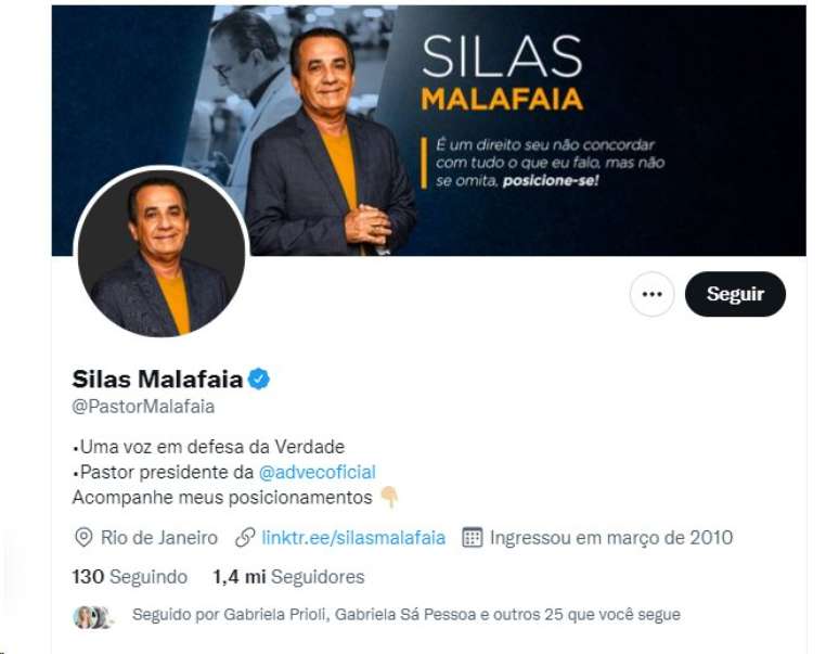 Conta do pastor Silas Malafaia foi suspensa por 12 horas por violar regras do Twitter