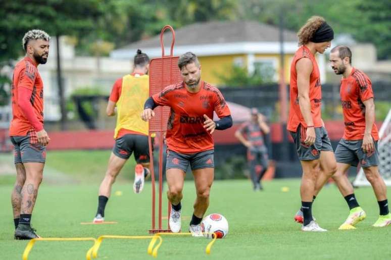 Atividade do Flamengo realizada neste sábado (Foto: Marcelo Cortes / Flamengo)