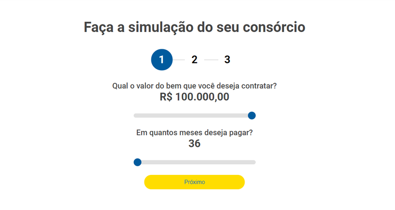 É bem fácil fazer a simulação do consórcio