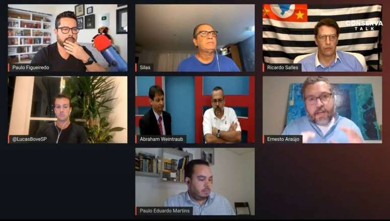 Live 'Conserva Talk' reuniu os ex-ministros Abraham Weintraub, Ernesto Araújo e Ricardo Salles. 