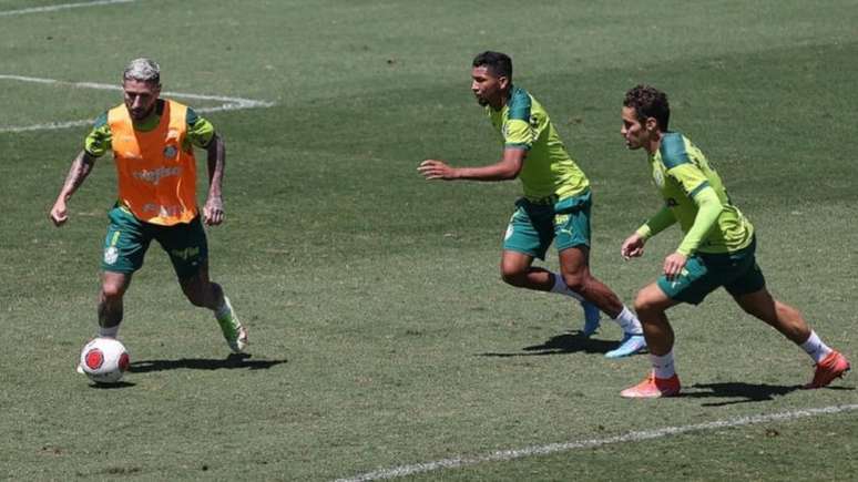 Palmeiras treinou na manhã desta terça-feira na Academia de Futebol (Foto: Cesar Greco/Palmeiras)