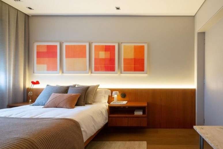 5. Fita de led para quarto na cabeceira &ndash; Foto FCSTudio