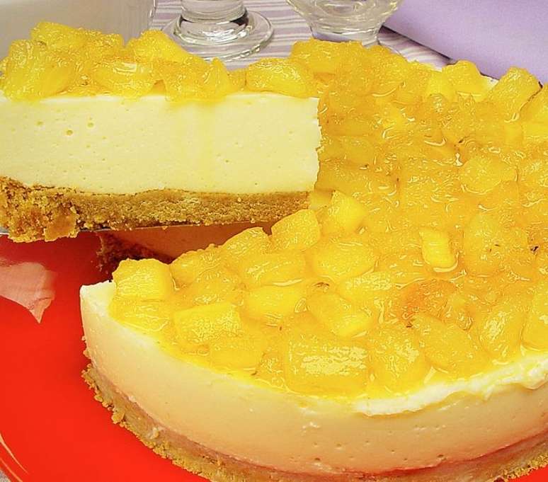 Cheesecake de abacaxi (Reprodu&ccedil;&atilde;o / Guia da Cozinha)