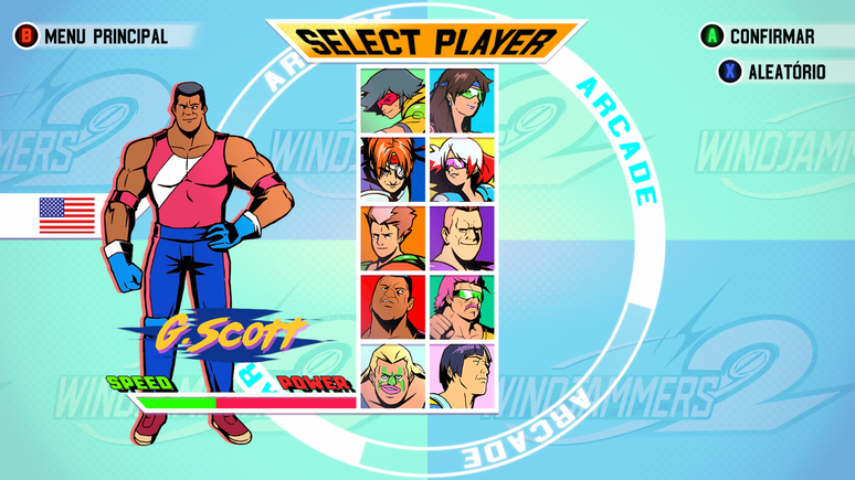 Personagens de Windjammers 2 são balanceados