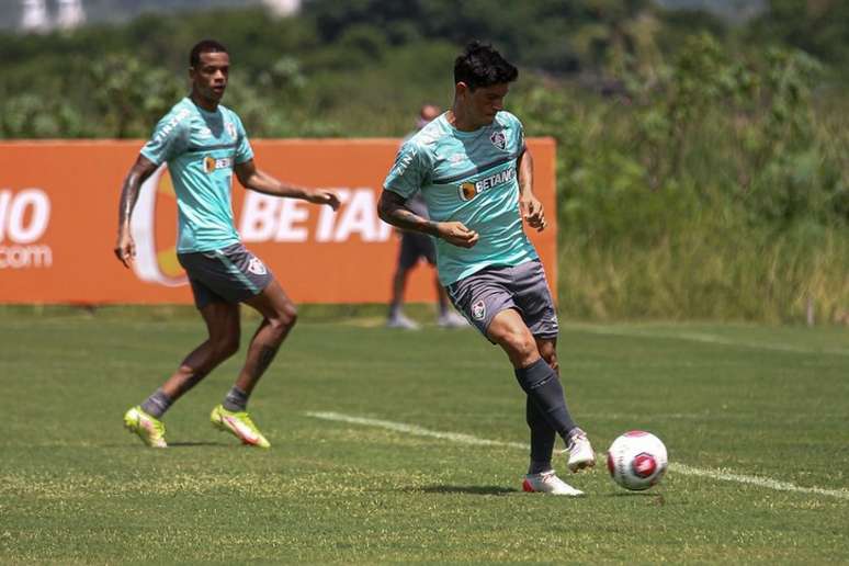 Cano marcou dois gols na vitória do Fluminense em jogo-treino no CT (Foto: Lucas Merçon/Fluminense FC)