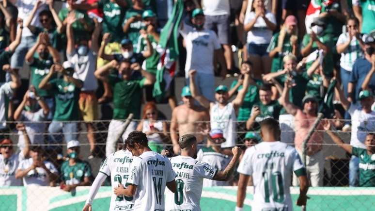 Zé Rafael comemora seu gol na vitória por 2 a 0 ante Novorizontino, no último domingo (Foto: Divulgação/Palmeiras)