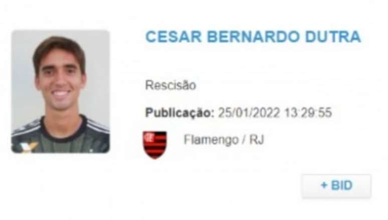 Rescisão de César no BID (Foto: Reprodução/CBF)