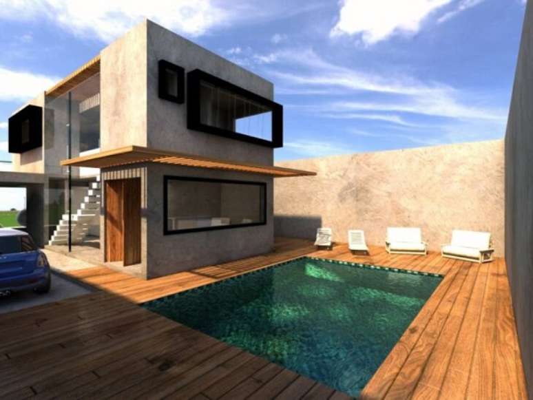 23. Piscina quadrada com deck de madeira &ndash; Foto Atelie Sao Paulo Arquitetura