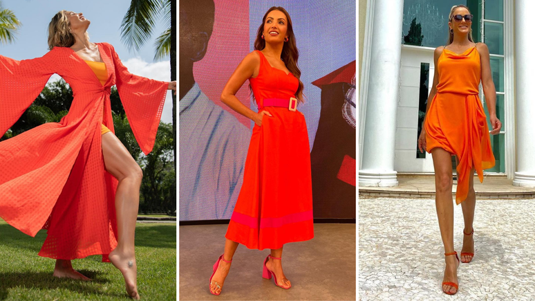 Fl&aacute;via, Patricia e Tici com laranja (Fotos: Reprodu&ccedil;&atilde;o/Instagram)