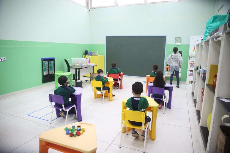Alunos em escola da rede municipal de São Caetano do Sul (SP) 