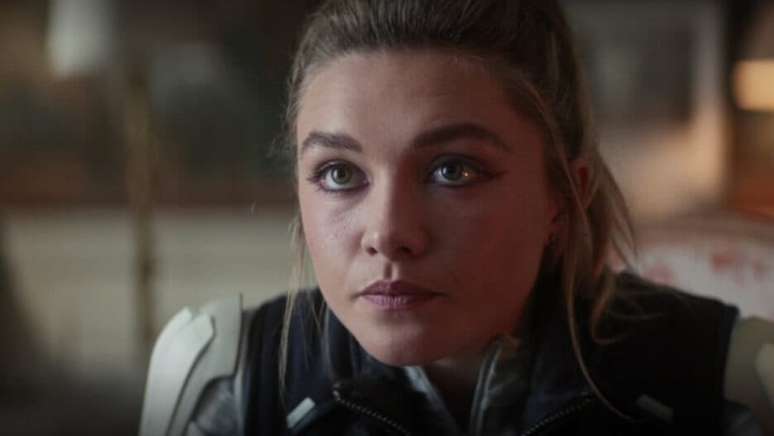 Florence Pugh, que interpreta Yelena Belova, a nova Viúva Negra do MCU