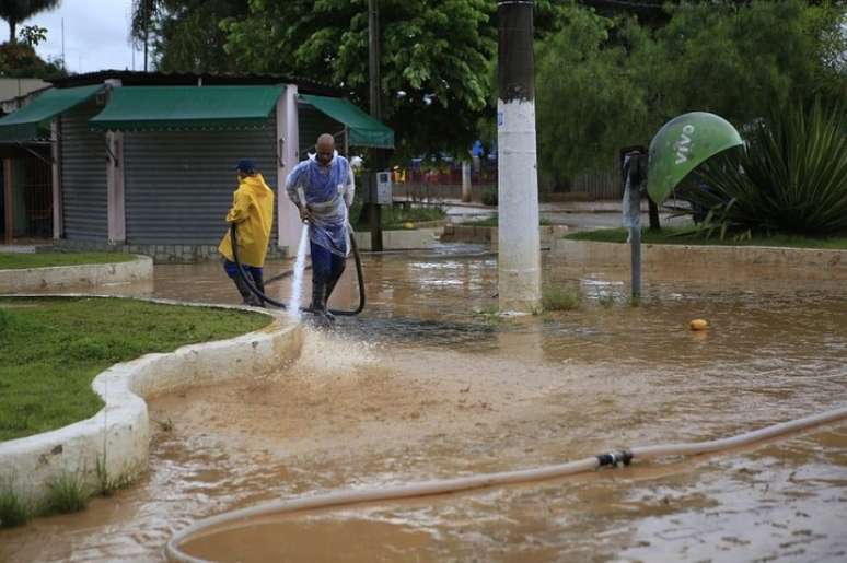 Região central após o alagamento