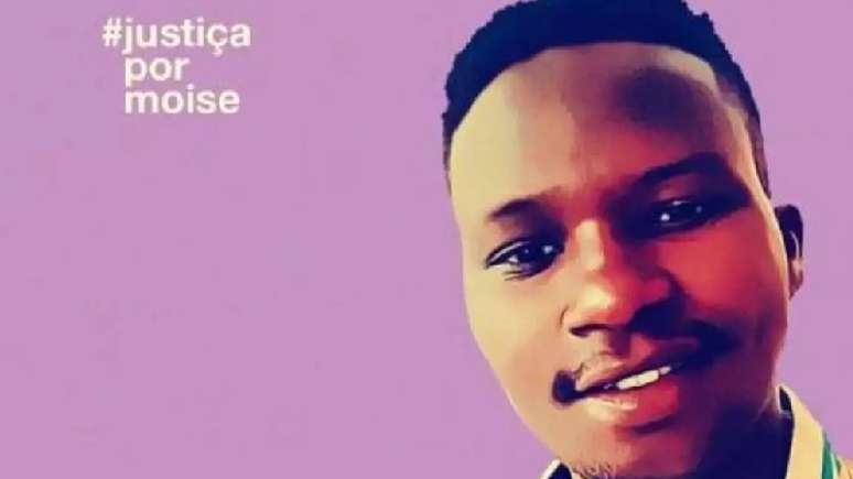 ilustra&ccedil;&atilde;o do rosto de Mo&iuml;se, congol&ecirc;s morto no Rio