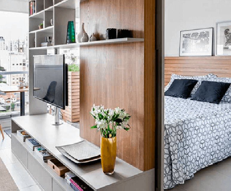 27. M&oacute;veis inteligentes e funcionais para quarto e sala &ndash; Foto Mundus Novus
