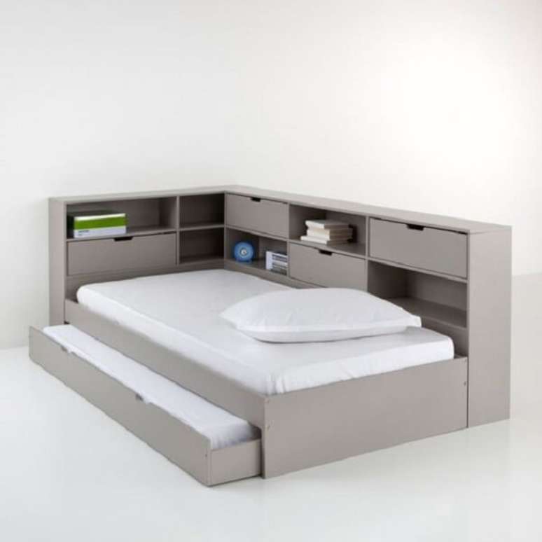 24. M&oacute;veis inteligentes com gaveta e estante para quarto &ndash; Foto Laredoute