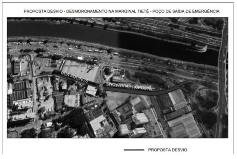 Prefeitura de S&atilde;o Paulo apresentou proposta de desvio ap&oacute;s abertura de cratera na Marginal Tiet&ecirc;