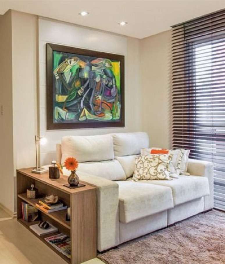 53. Sala pequena com m&oacute;veis inteligentes &ndash; Foto Aprimore Art e Design