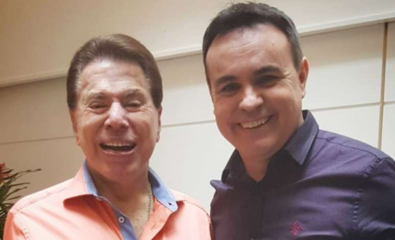Caco com seu ídolo e mentor Silvio Santos