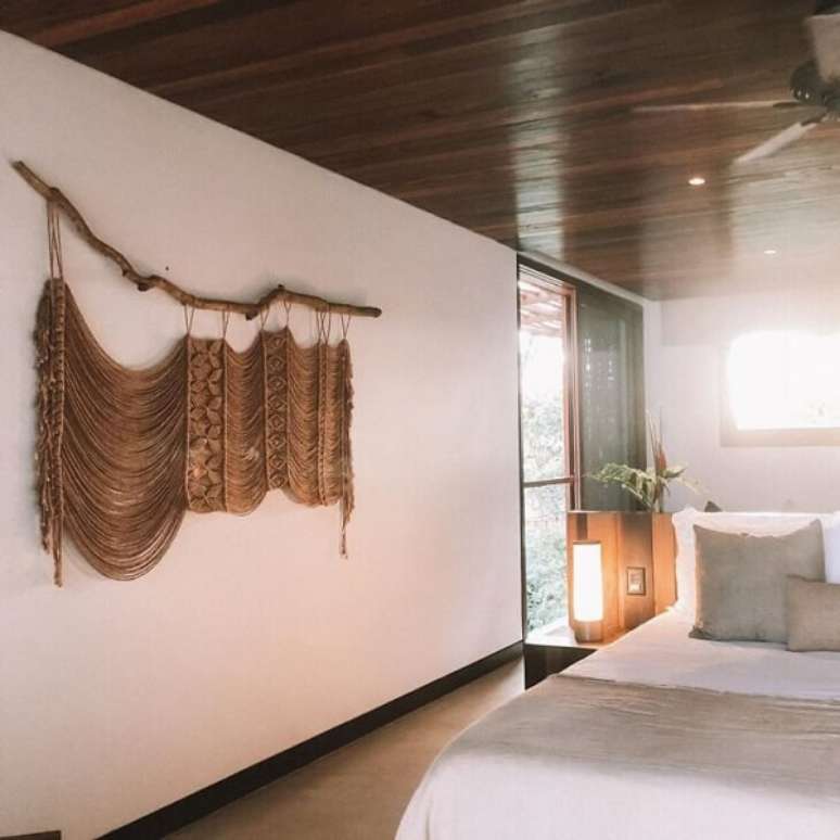 19. Enfeite de macram&ecirc; parede bege &ndash; Foto Paloma Christiansen