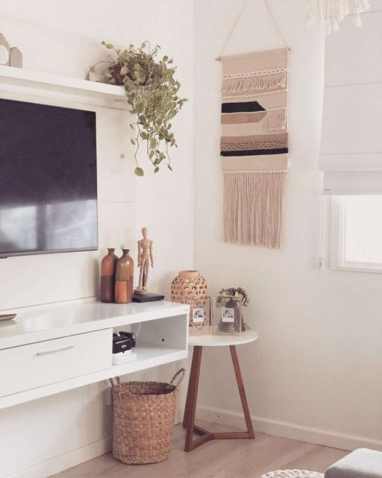 60. Quarto com decora&ccedil;&atilde;o de macram&ecirc; parede &ndash; Foto Atos e Fatos da Manu