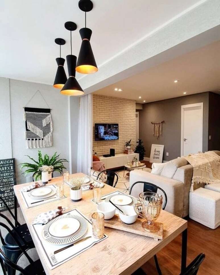 14. Decora&ccedil;&atilde;o com macram&ecirc; parede em tons de cinza &ndash; Foto Elas Duas Decoram