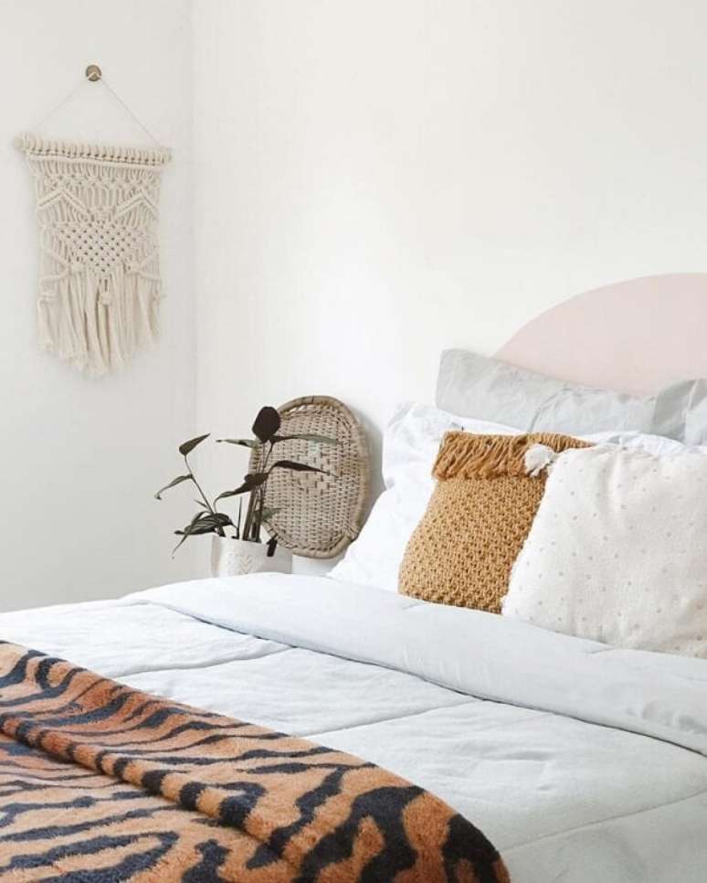 50. Macram&ecirc; parede no quarto moderno &ndash; Foto Morada 02