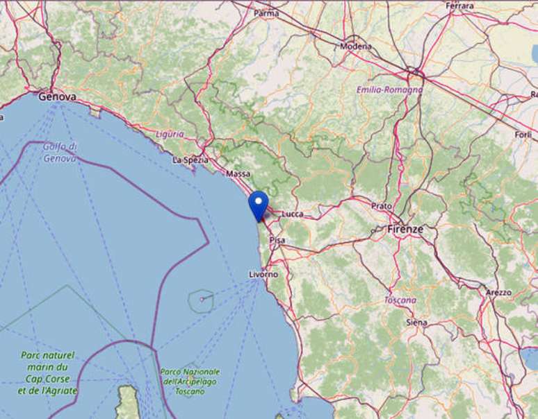 Terremoto foi registrado na cidade de Viareggio