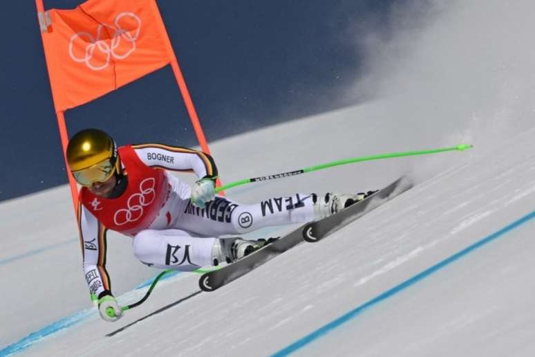 Dominik Schwaiger durante a prova nos Jogos de Inverno (Foto: FABRICE COFFRINI / AFP)