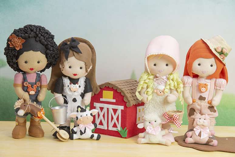 17. N&atilde;o deixe de apostar na tem&aacute;tica de fazendinha. Fonte: Escola de Feltro