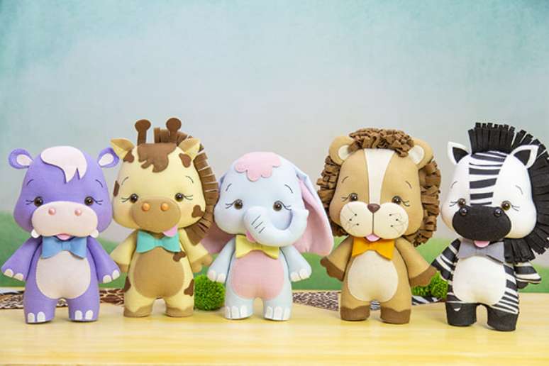 12. &Eacute; dif&iacute;cil n&atilde;o se apaixonar pelos animais que fazem parte da tem&aacute;tica de safari. Fonte: Escola de Feltro