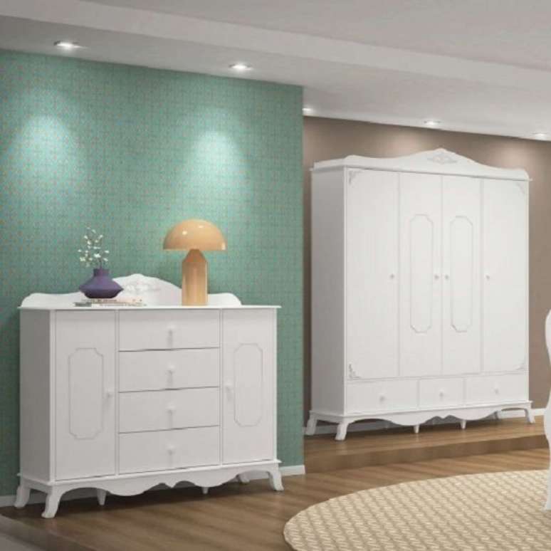 22. Guarda roupa proven&ccedil;al branco &ndash; Foto Casa e Constru&ccedil;&atilde;o