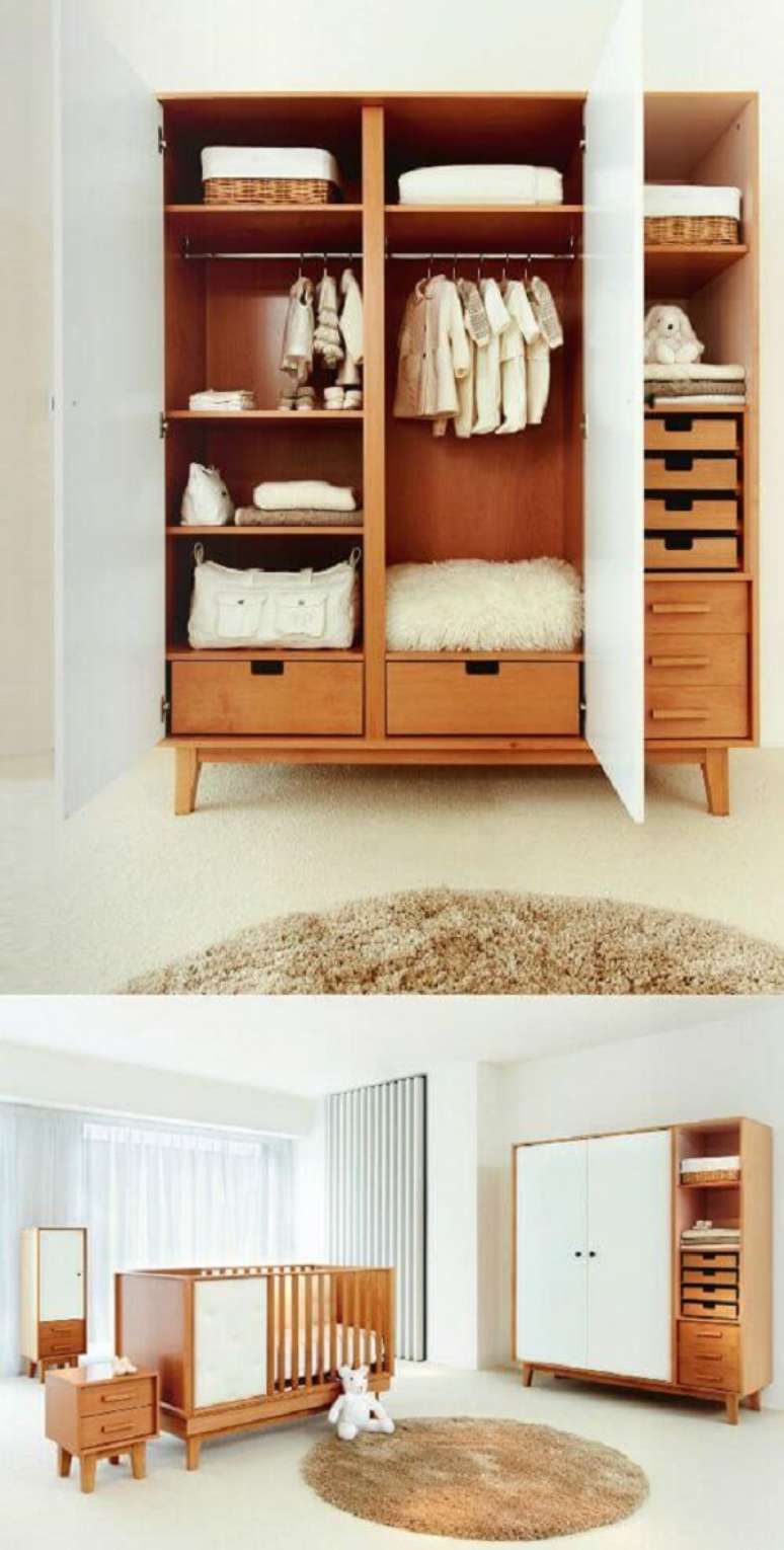 50. Guarda roupa rustico de madeira para sala &ndash; Foto Studio Tout Petit