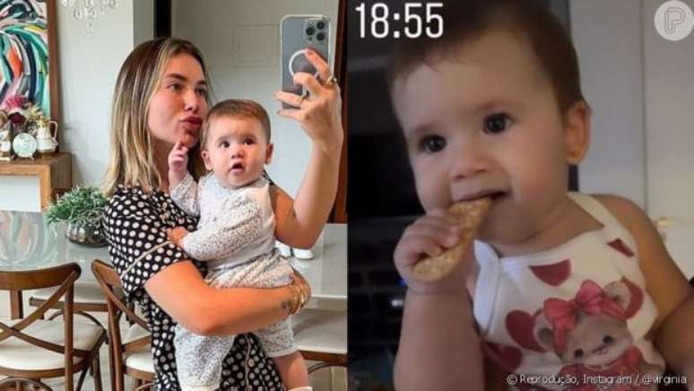 Maria Alice, filha de Virgínia Fonseca e Zé Felipe, apareceu comendo um biscoito de maisena na internet e a polêmica começou (Reprodução/ Instagram)