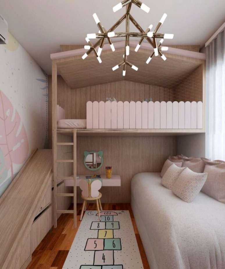 40. Cama no alto com escorregador para crian&ccedil;as &ndash; Foto Camila Tonarque Interiores