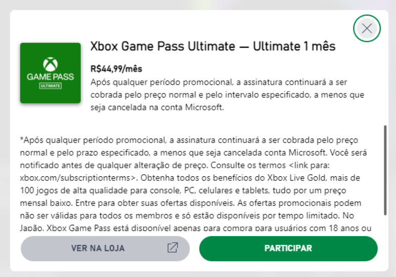 Comprar Cartão Xbox Game Pass 3 Meses [Promocional]