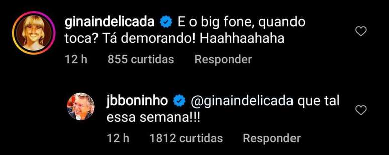  Boninho foi questionado por um perfil no Instagram quando o telefone vai tocar dentro da casa.