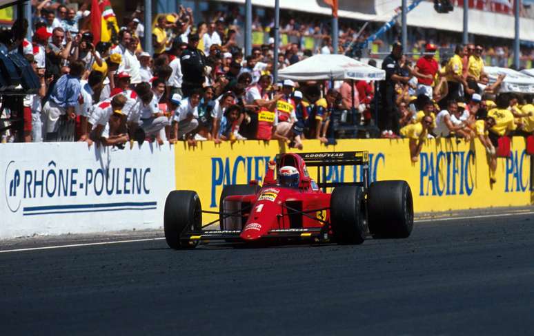 Alain Prost com a Ferrari de 1990