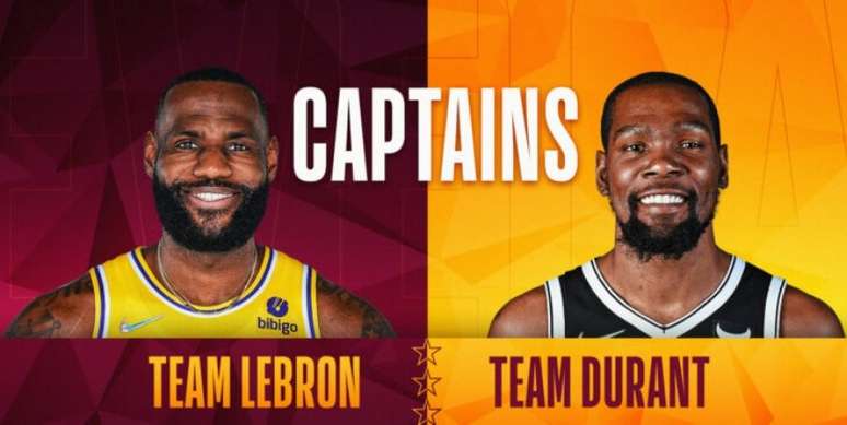 LeBron e Durant comandam as equipes rechadas de astros (Foto: Divulgação/NBA)