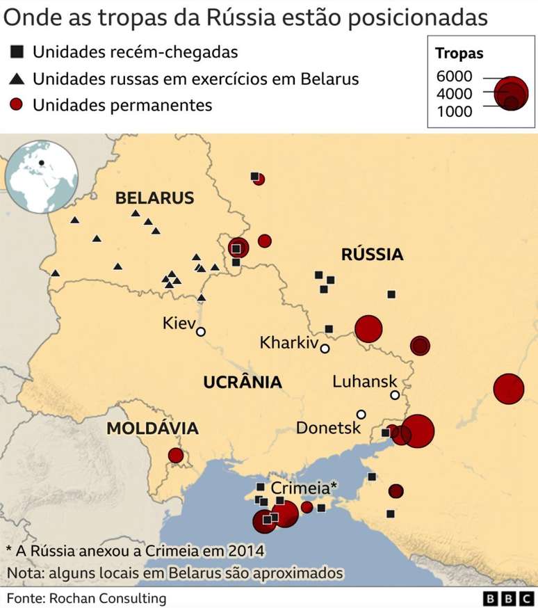 GRAFICO DE ONDE AS TROPAS RUSSAS ESTAO