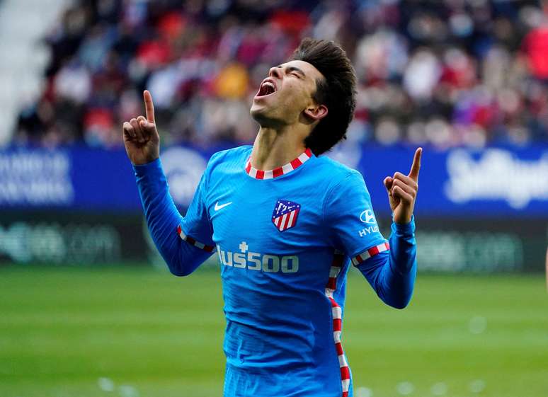 João Félix celebra gol pelo Atlético de Madrid