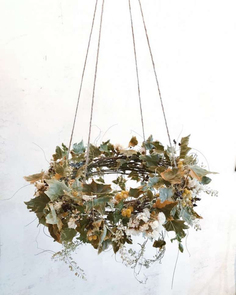 46. Arranjo com flores secas na decora&ccedil;&atilde;o &ndash; Foto Autumn Vine