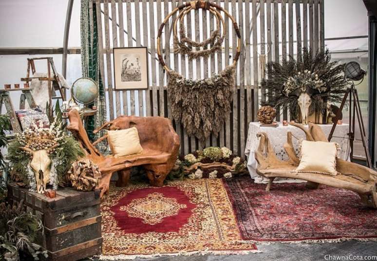 52. Decora&ccedil;&atilde;o boho com flores secas &ndash; Foto Chawna Cota Floral Studio