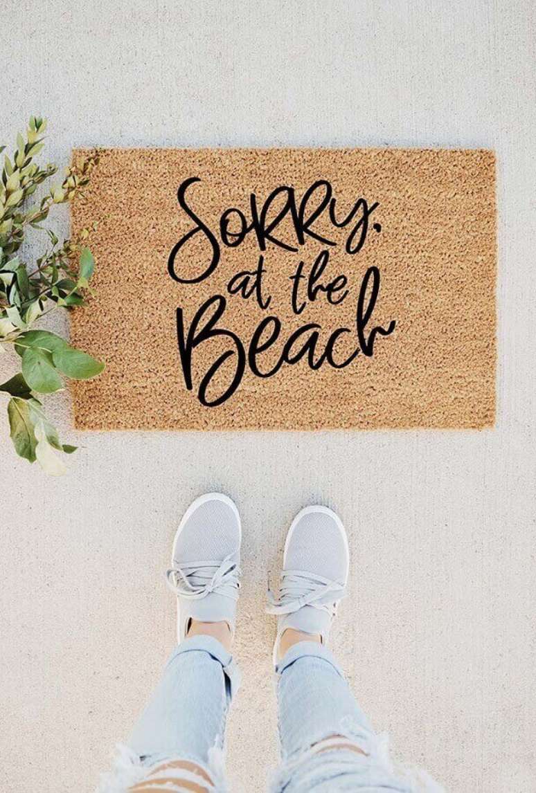 45. Modelo de capacho divertido com frases &ndash; Foto: Jaderbomb