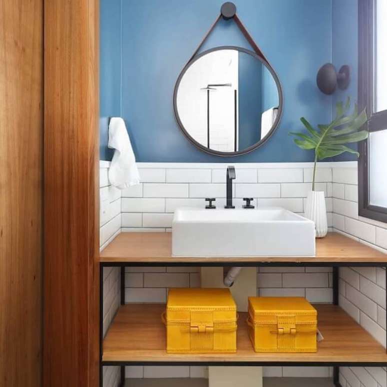 11. Que tal embutir a torneira na cuba para banheiro pequeno? Fonte: Mandril Arquitetura