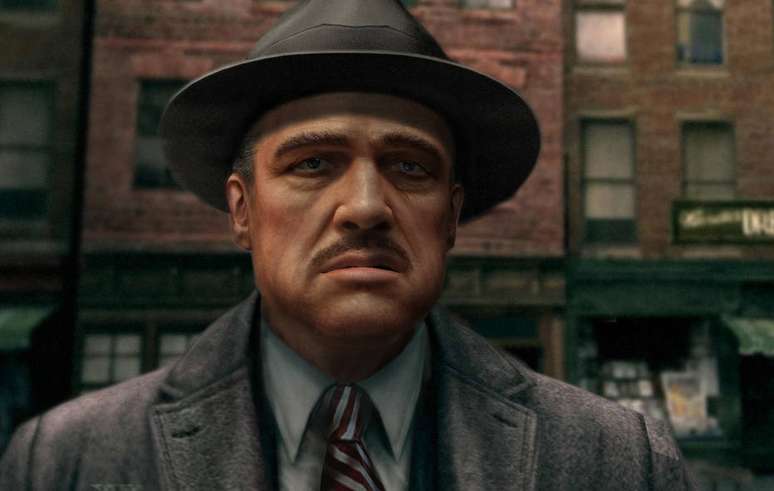 Cena do game 'The Godfather' ('O Poderoso Chefão), em que Vito Corleone foi dublado pelo próprio Marlon Brando.