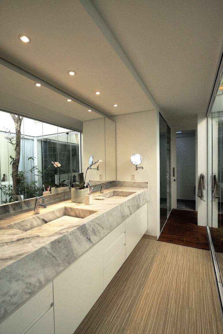 8. Projeto de banheiro compartilhado. Projeto de Olaa Arquitetos