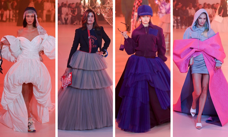 Bella Hadid, Cindy Crawford, Gigi Hadid e Candice Swanepoel (Fotos: Reprodu&ccedil;&atilde;o)