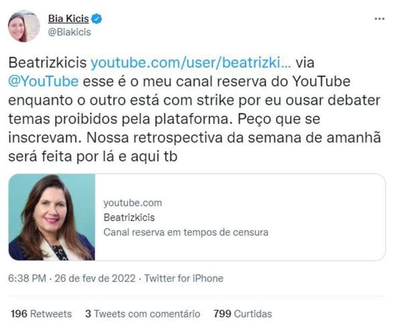 Deputada chegou a cogitar utilizar uma conta reserva para fazer as transmiss&otilde;es.&nbsp;