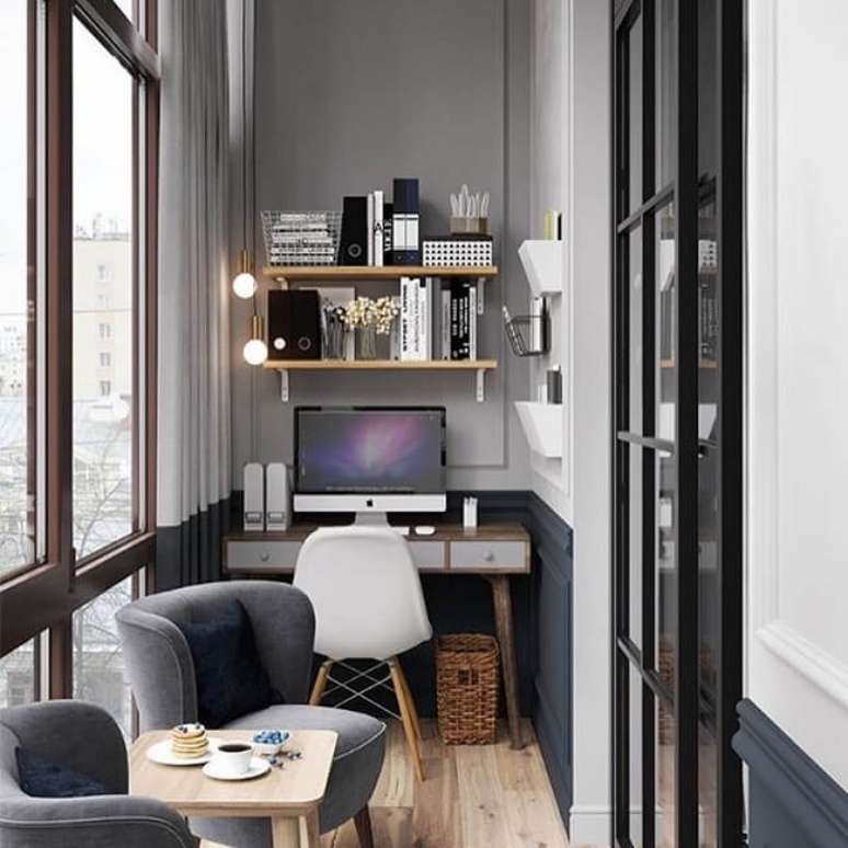 44. Crie um cantinho de home office dentro do apartamento studio. Fonte: Extra Space Storage